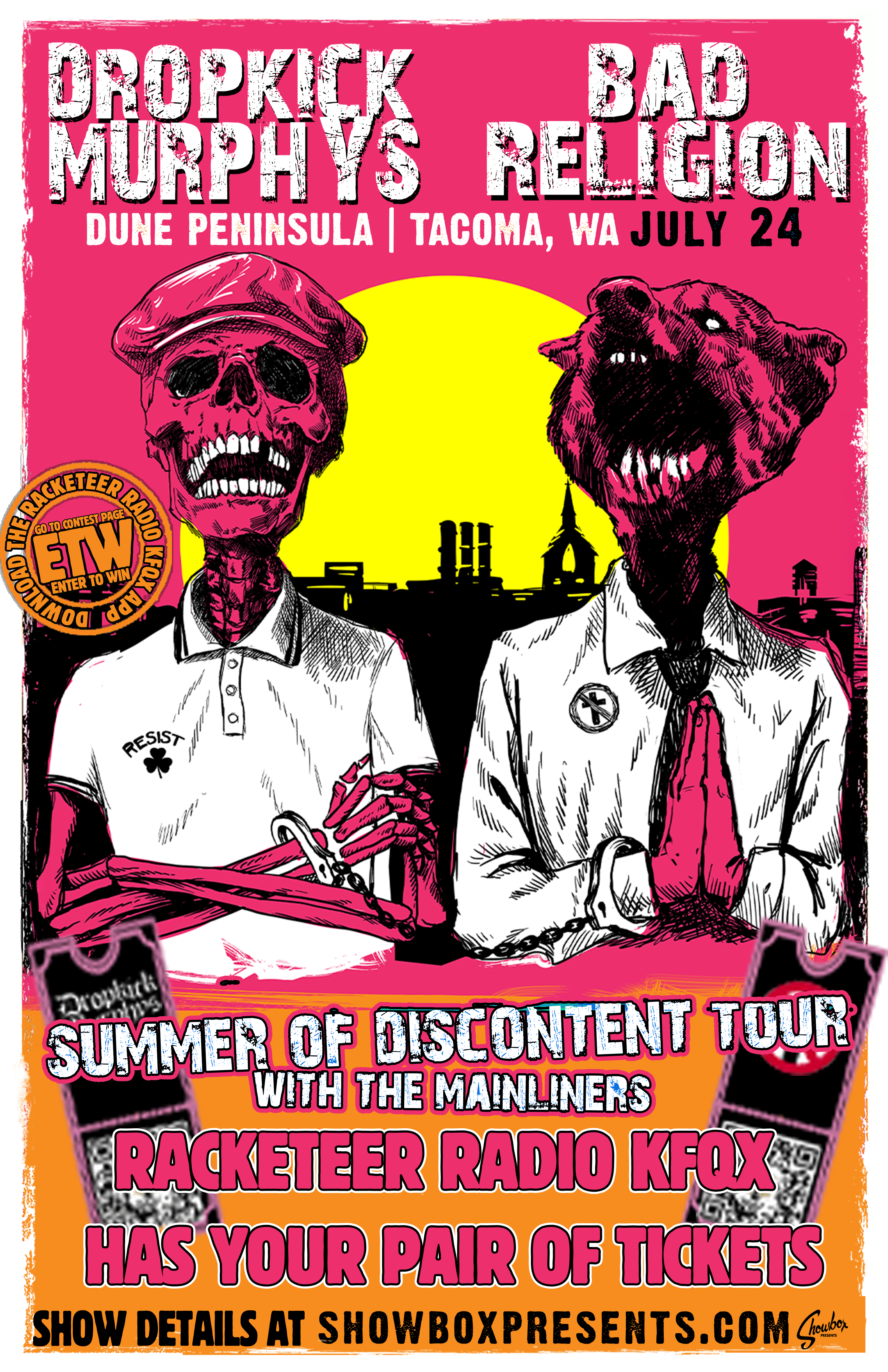 dropkick murphys bad religion seattle giveaway poster